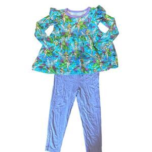 Showstoppers Tinkerbell Bamboo Top Little Sleepies Leggings 2T Set Disney